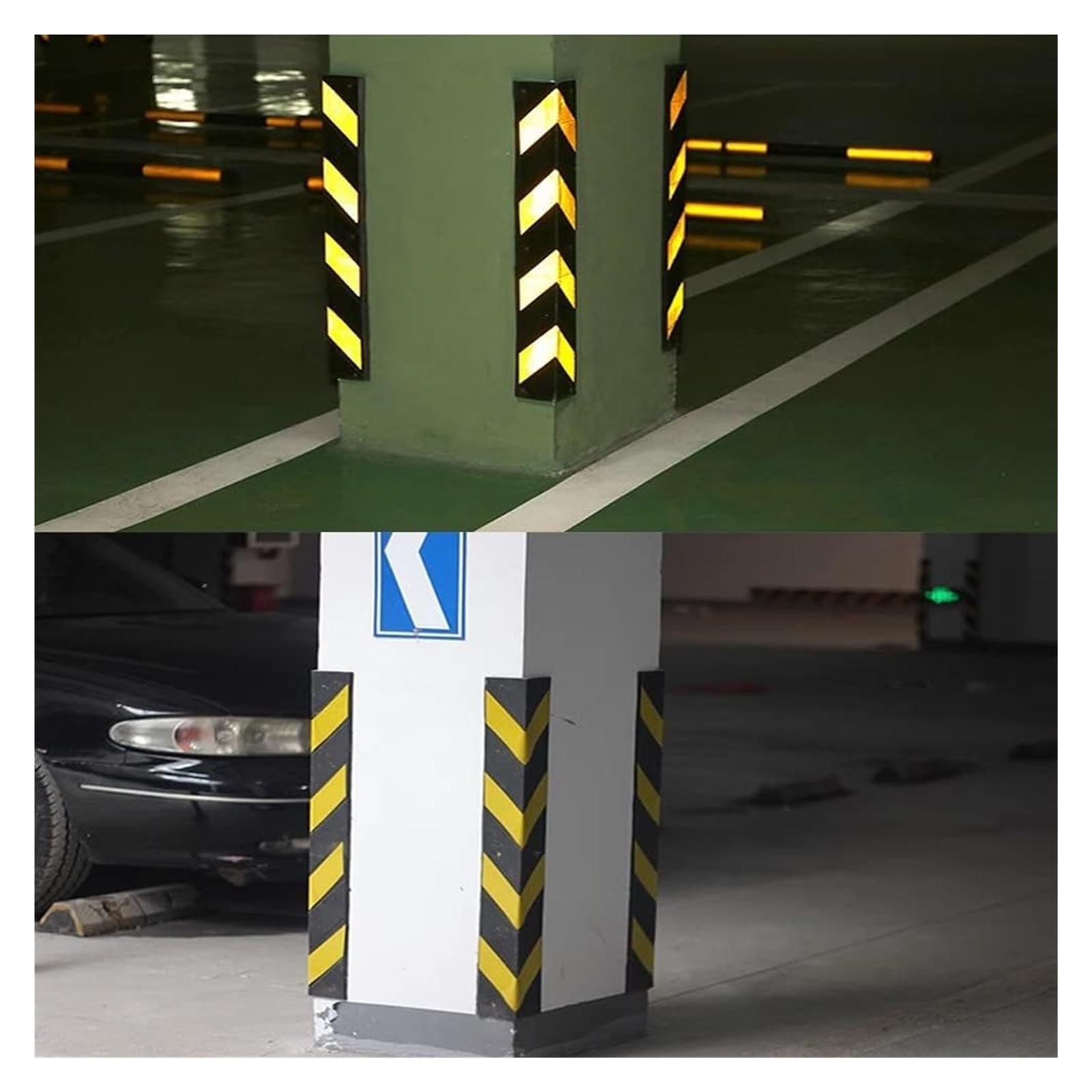 Protector Columnas Garaje Protector De Borde De Esquina De Pared For Garajes, Tira Protectora Reflectante De Esquina De Pared De 100x10x0,8 Cm For Estacionamiento De Coches, Almohadilla De Parachoques