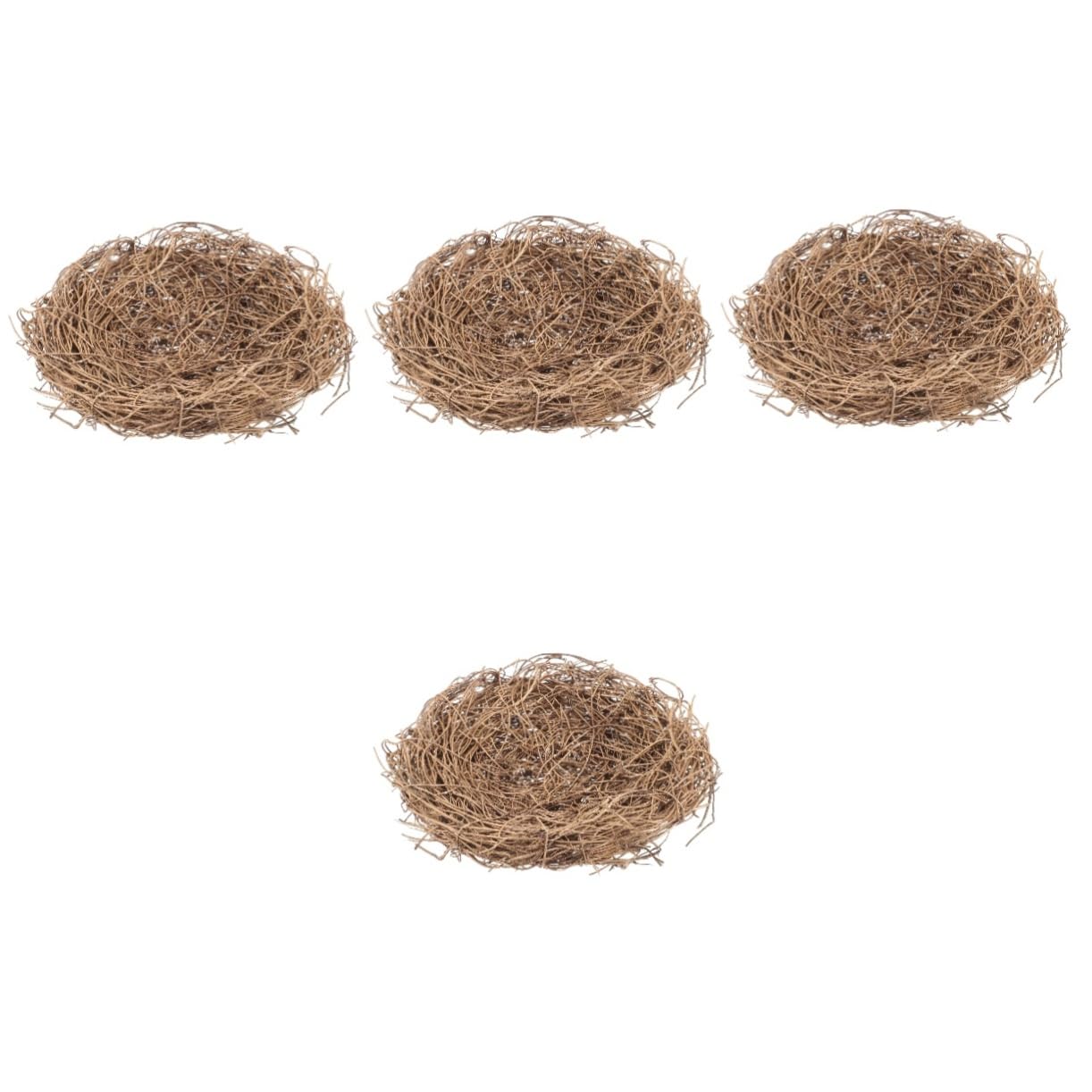 Uonlytech 4pcs Bird's Nest Bird's Nest Faux Birds Nest Fake Bird Nest Easter Bird Nest House Decorative Bird Nest Mini Birds Nest Miniture Decoration Simulation Bird Nest Decor Rattan Manual