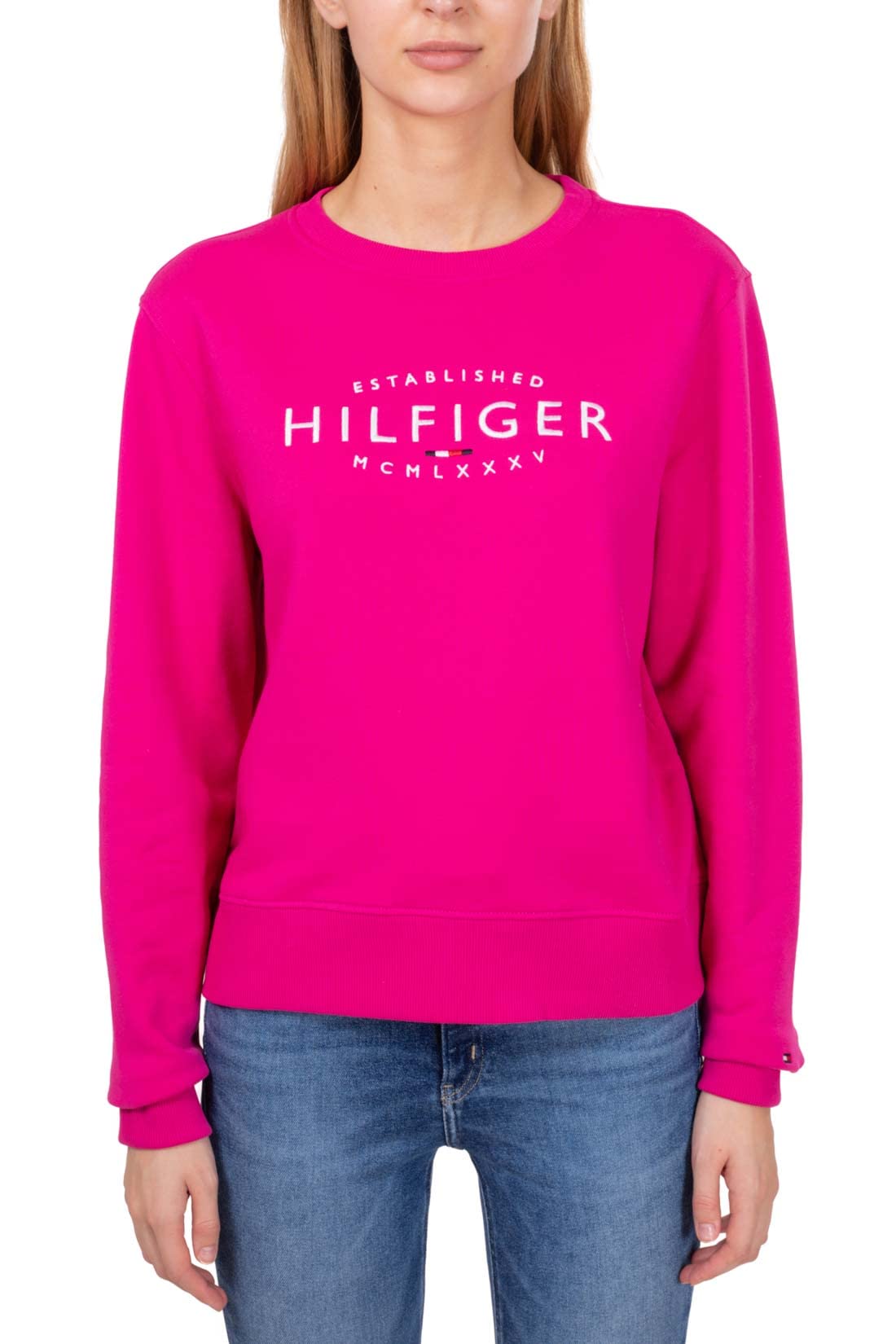 Tommy Hilfiger - Women's Regular Sweatshirt with Embroidered Logo, pink, XS