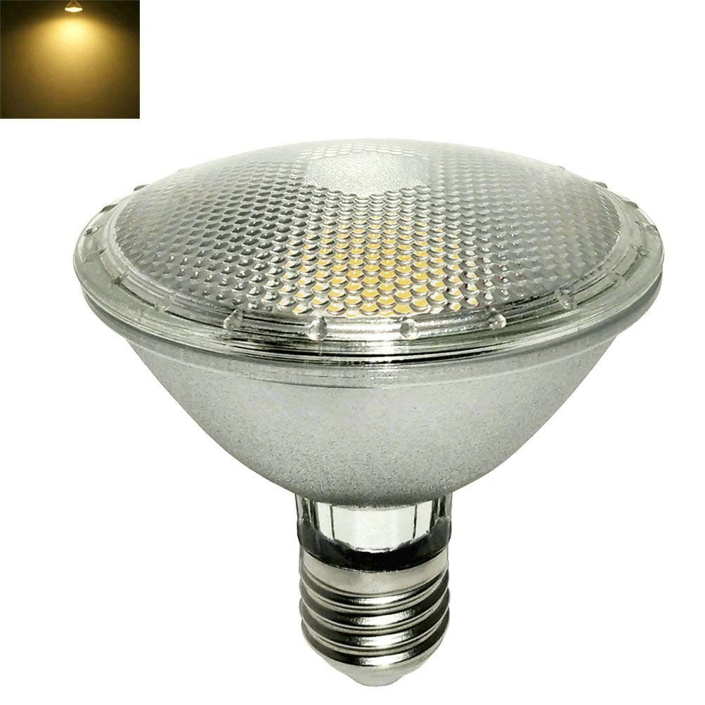 QITONG Glass Reflector 12W PAR30 LED Warm White Lamps,Waterproof,3000K,Short Neck PAR30 E27 LED Spotlight Light,Floodlight Bulb,Outdoor and Indoor Lamp(Replaces 100W Halogen),Non Dimmable