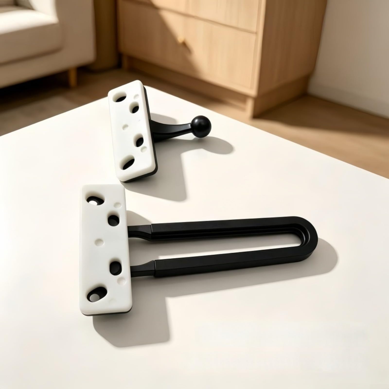 Türsicherungsklemmen Aus Kunststoff Für Sichere Montage | Türsicherung Abstandshalter,Türverriegelung Unterlegscheibe,Sicherheitslasche Spacer,Türrahmen Ausgleich(White - Square)
