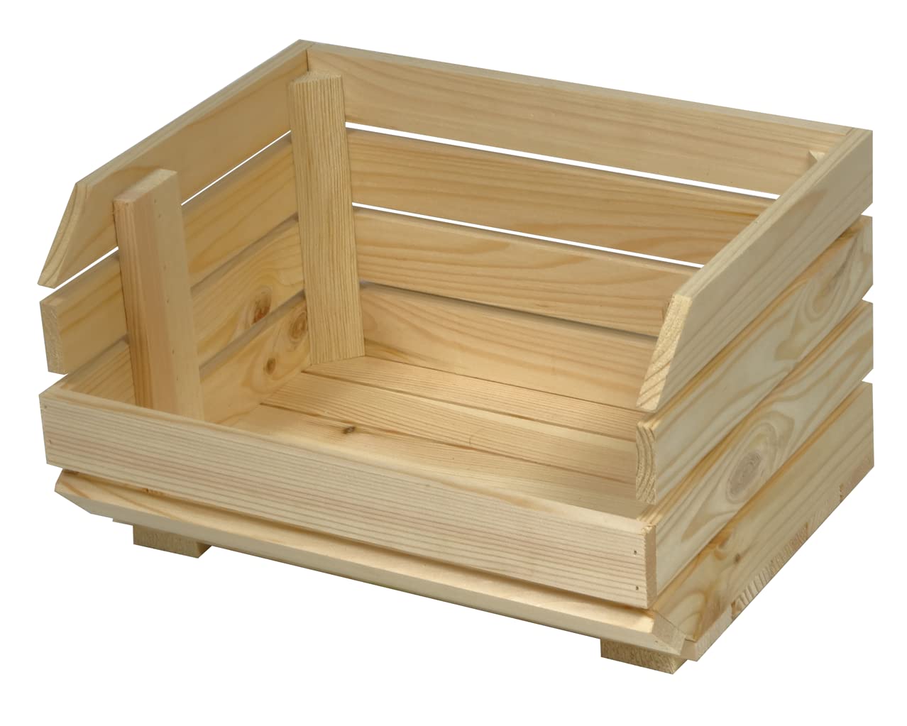 Kit generico di cassette impilabili Scaffale per verdure Con rotelle 3 cassette in legno Scaffale Contenitore per frutta Cassetta per patate Legno naturale Con istruzioni di montaggio