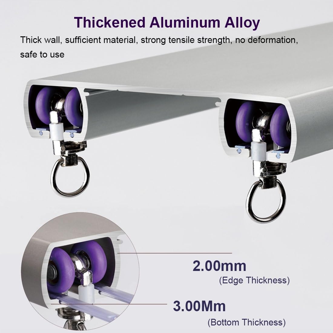 Système de tringle à rideaux double rangée silencieuse pour faux plafond - 1,16 m (3,8 pi) marron, idéal pour préserver l'intimité dans les espaces ouverts, fonctionnement fluide, installati