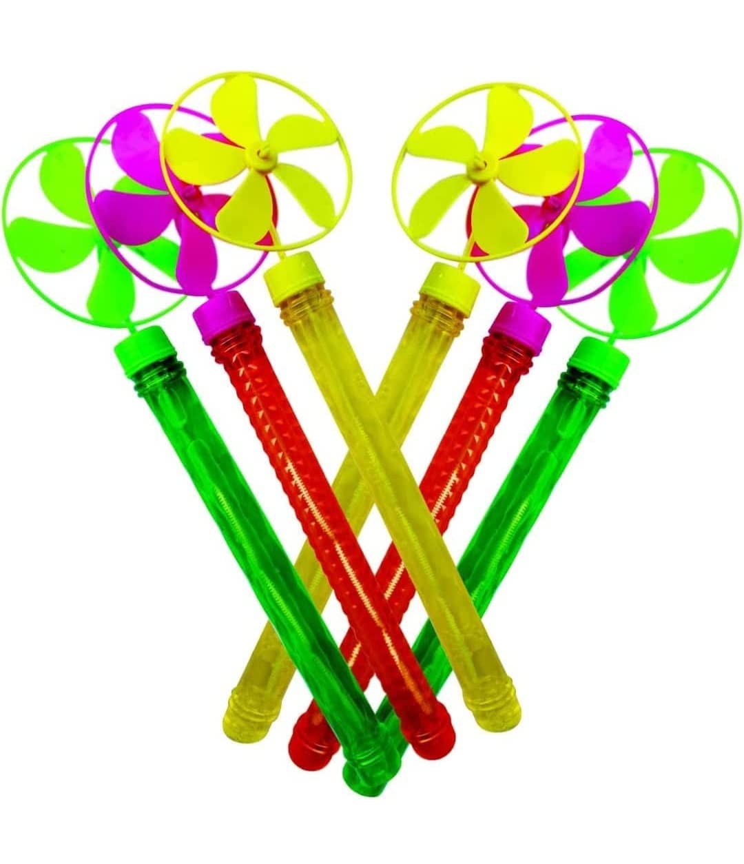 Jagmoolya Products Colorful Bubble Blaster Toy Long Stick For Kids- Bubble Blower With Wand And Windmill Toy For Kids, Bubble Maker For Kids (Pack Of - 4)