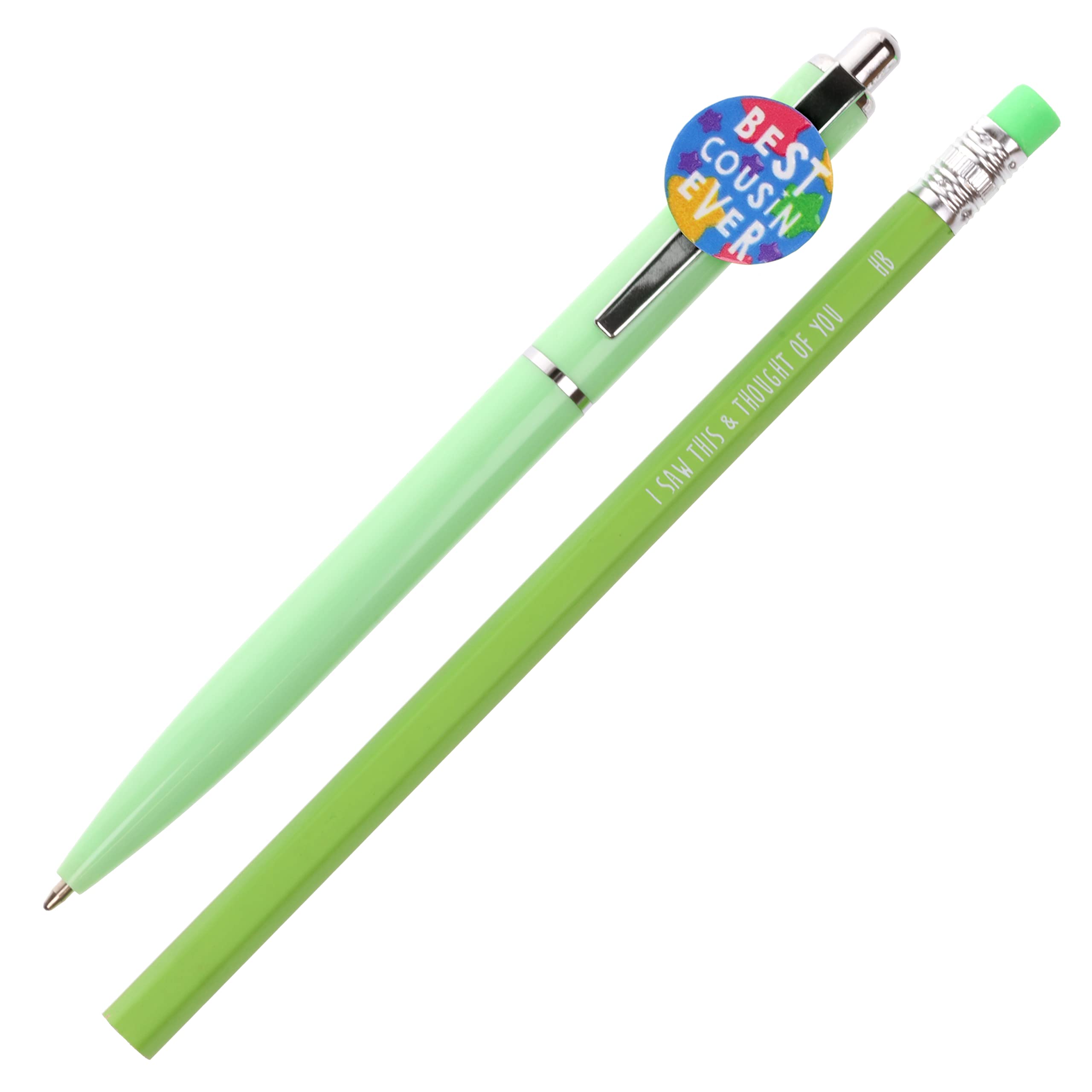 Stands Out, Supplying Outstanding Gifts Best Cousin Ever Pen and Pencil Set Kids Charm Topper School Stationary Kits Gift