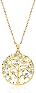 Tree Of Life Necklace For Women-Gold Plated Crystal Necklace For Valentines Day Mothers Day Christmas Birthday Gifts