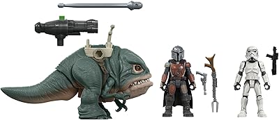 Star Wars Hasbro Mission Fleet Expedition Class The Mandalorian, Blurrg, Remnant Stormtrooper Toys, Battle in The Woodland