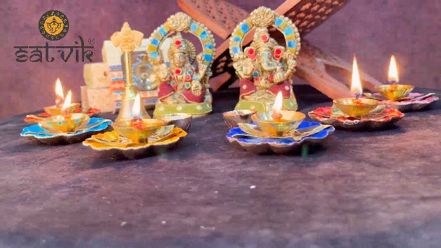 Satvik-2-Pc-Amayra-Designer-Lotus-Shape-Diya-Decorative-Flower-Dia-Diwali-Candle-Tea-Light-Holder-Stand-Dia-Oil-Lamp-Indoor-Decoration-Table-Diya-Housewarming-Return-Gift-Item