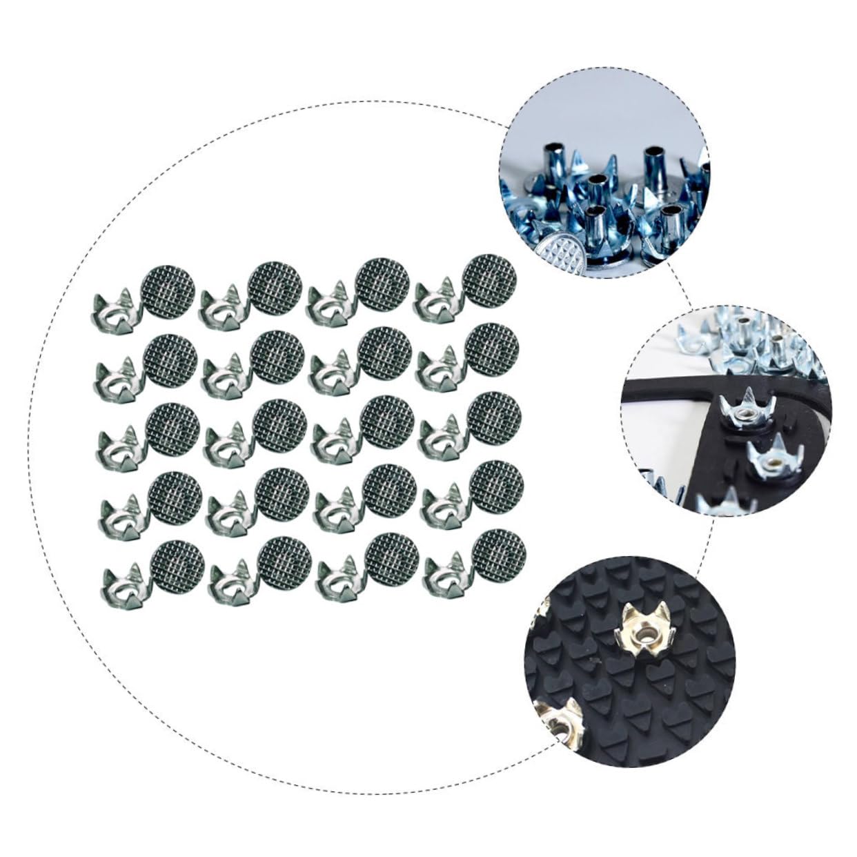 PACKOVE Punte Dei Ramponi Scarpe Antiscivolo Nastro Adesivo Per Scale Scarpe Trekking Scarpette Arrampicata Chiodi Antiscivolo A Ghiacciata Citi Di Ghiaccio Silver