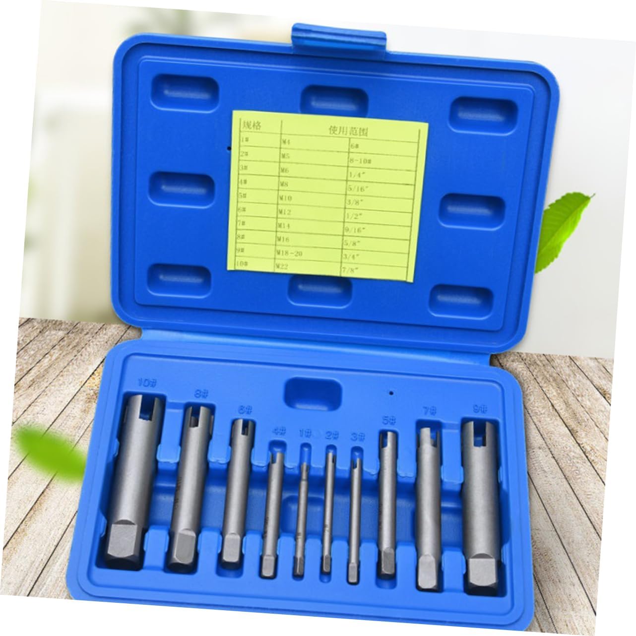 Broken Bolt Remover Tool Set 10pcs Strip Screw Tap Extractor Nut Extractor Kit with Carrying Box