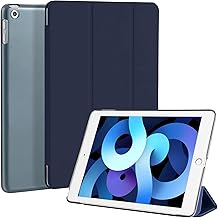 4UBonLife Custodia per iPad 6a /5a Generazione 9,7 Pollici 2018/2017, Cover Protettiva Rigida, sottile e leggera con Traslucida Posteriore Opaca Cover per iPad 5/6, Auto Sveglia/Sonno Blu Scuro