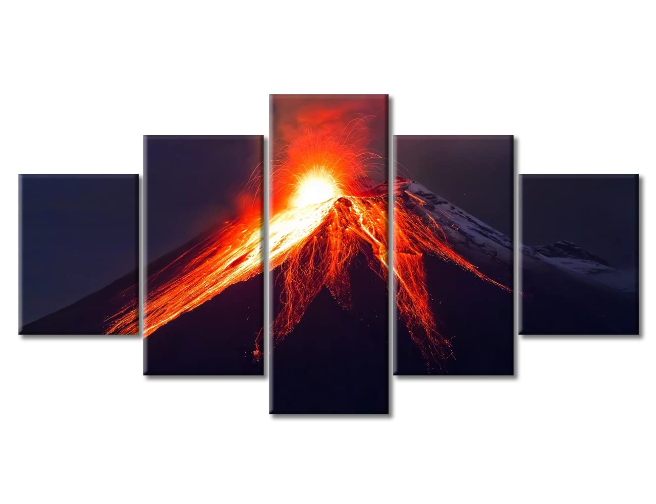 Amazon.co.jp: 5枚 キャンバス ウォールアート 火山 噴火 ポスター