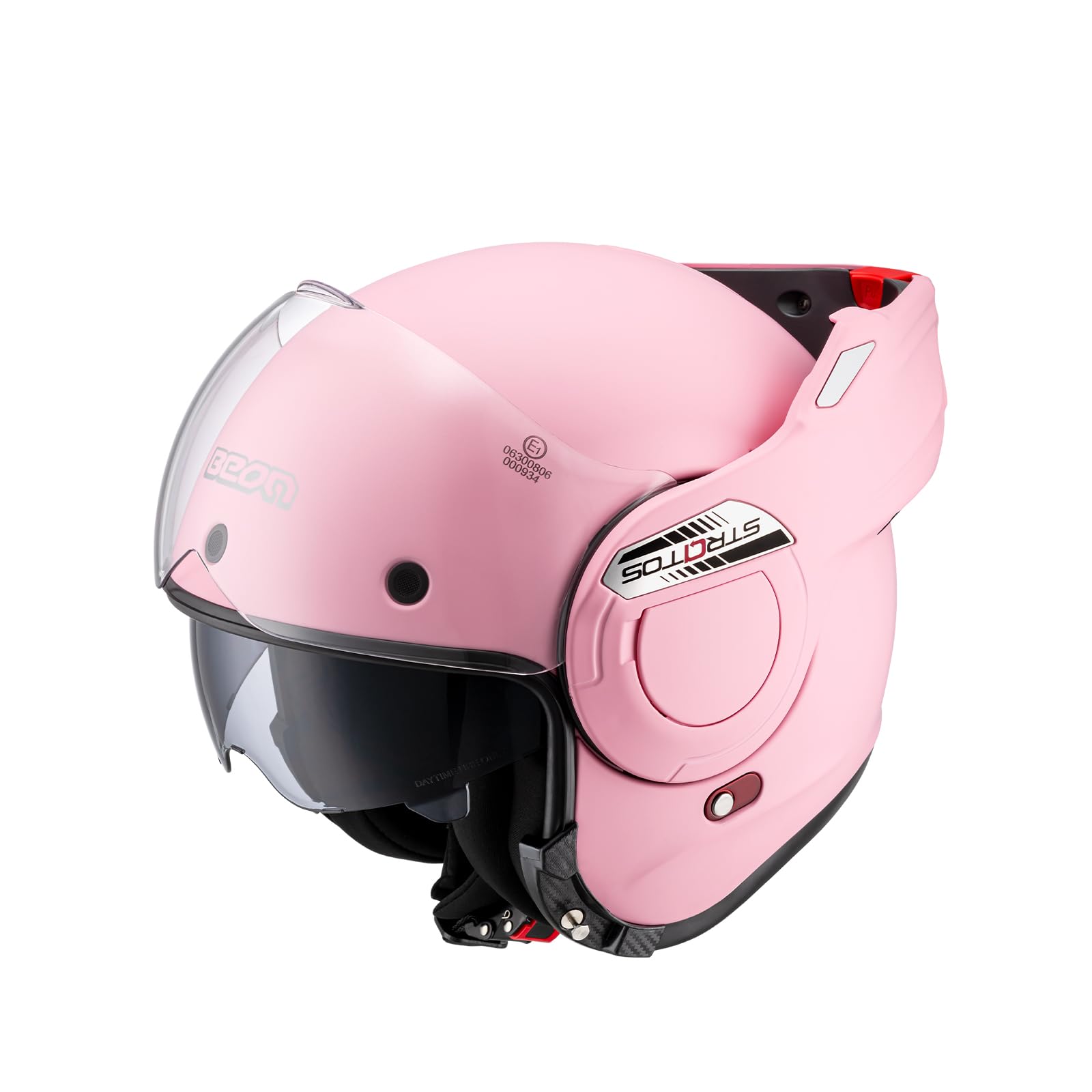 BEON Stratos Motorradhelm - Systemhelm Klapphelme mit Visier und Sonnenblende - Rollerhelm Sonnenblende - Motorrad Helm Damen & Herren - Integralhelm 180° Klappbar - Anti-Kratz-Visier - S