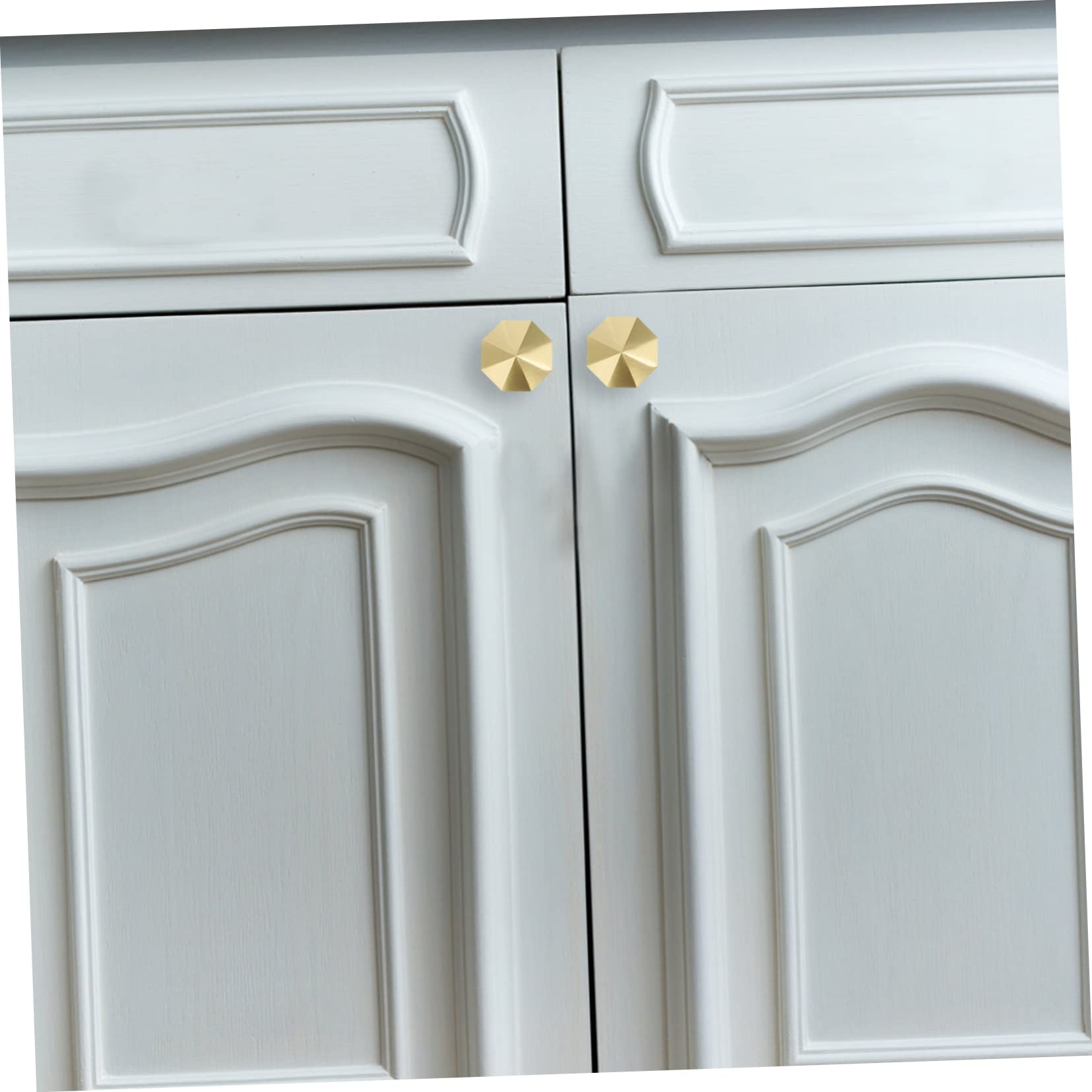 HOMSFOU 3stücke Brass Doorknob Octagon Pulls Kupfer Einloch Möbelknöpfe Für Schrank Kommode Langlebig Und Installieren Vielseitig Für Türen