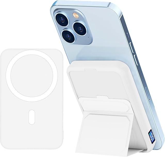 LUCKYDUO Mage-Safe Power Bank 10000mAh,przenośna bezprzewodowa ładowarka magnetyczna,składana bezprzewodowa bateria zewnętrzna,PD 22.5W szybkie ładowanie wyświetlacz LED, MageSafe Powerbank dla 14/13 /12