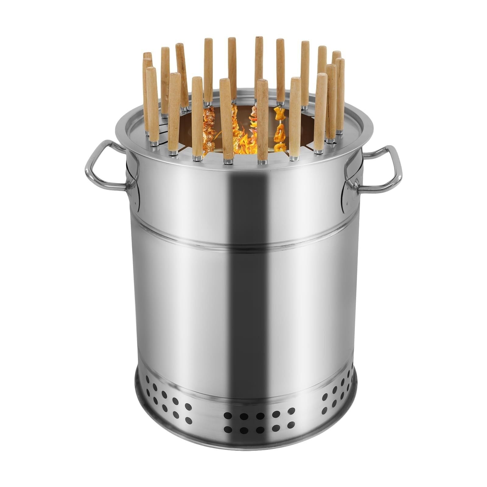 Przenośny bezdymny grill Chal – konstrukcja ze stali nierdzewnej do gotowania wewnątrz i na zewnątrz, idealna na kempingowe grille i spotkania ogrodowe.