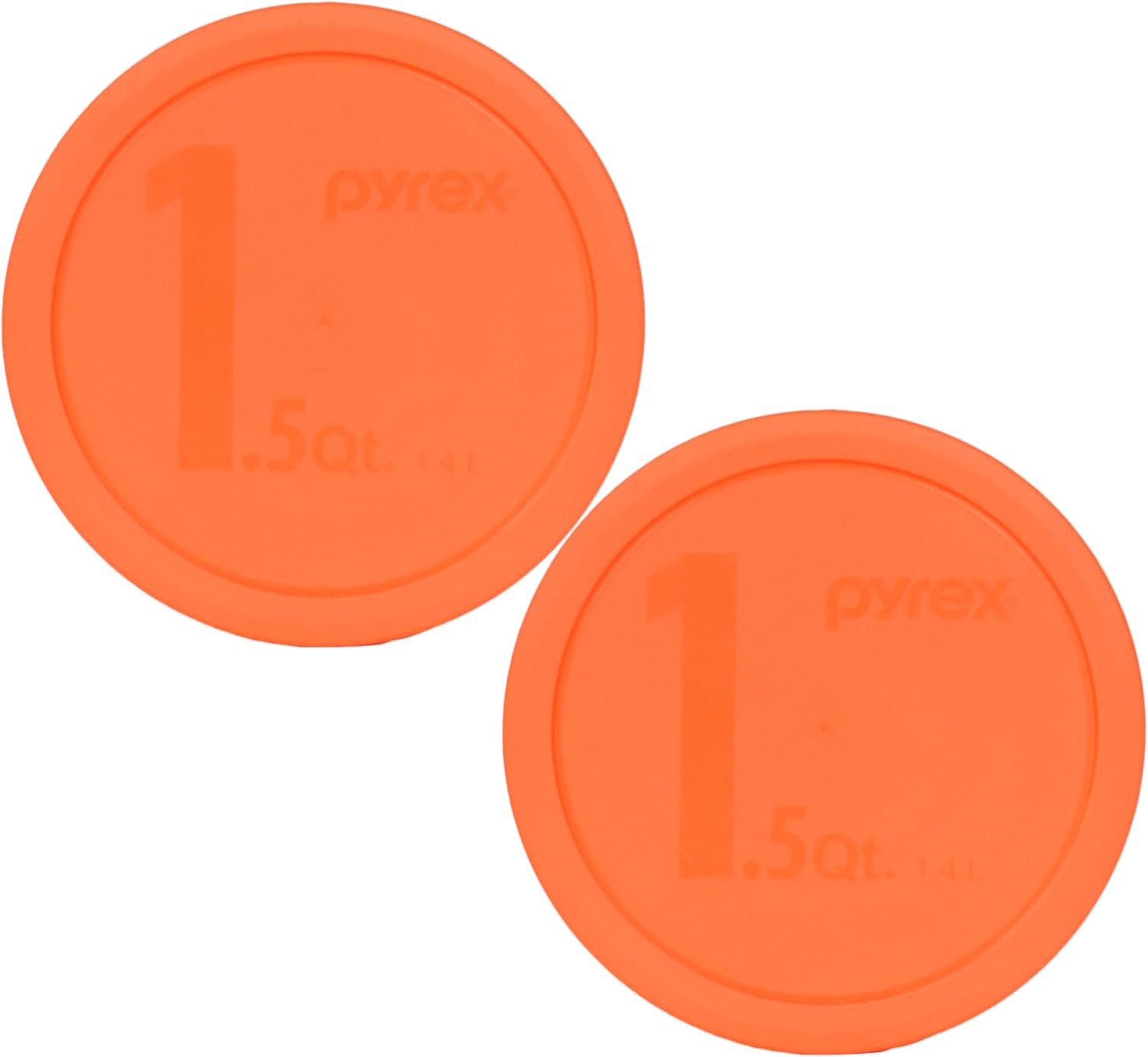 Pyrex 323-PC (1.5Qt) Orange Mixing Bowl (2-Pack) - Made in USA | BPA-Free Plastic | Fits 323 Glass Mixing Bowl Only | Secure Coverage Design | Stain Resistant Surface | Freezer Friendly