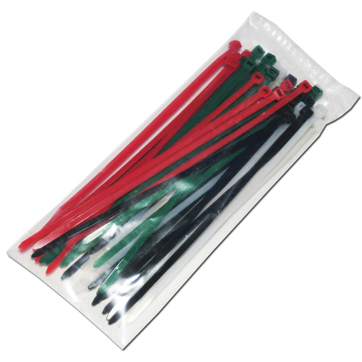 Cable Tie Assortment Assorted Colours 4.8 x 200 mm Pack of 50, Green, Black, White - Image 2