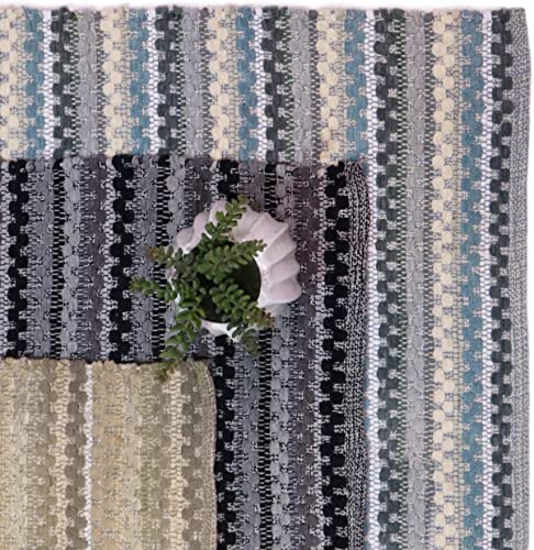 Image of The Home Talk Handmade Cotton Rectangular Door Mat | Water-Absorbent | for Bathroom, Entrance Door, Kitchen, Entry Gate, Living Room | Machine Washable | Anti-Skid | 27 X 45 Inch | Beige