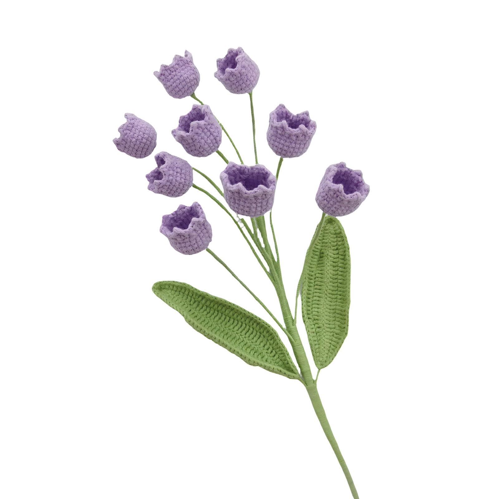 Xjdzineq 9Pieces Artificial Crochet Lilies of the Valley Bouquets Wool Flower for Home Decors Gift Wedding Centerpieces Artificial Hanging Flower