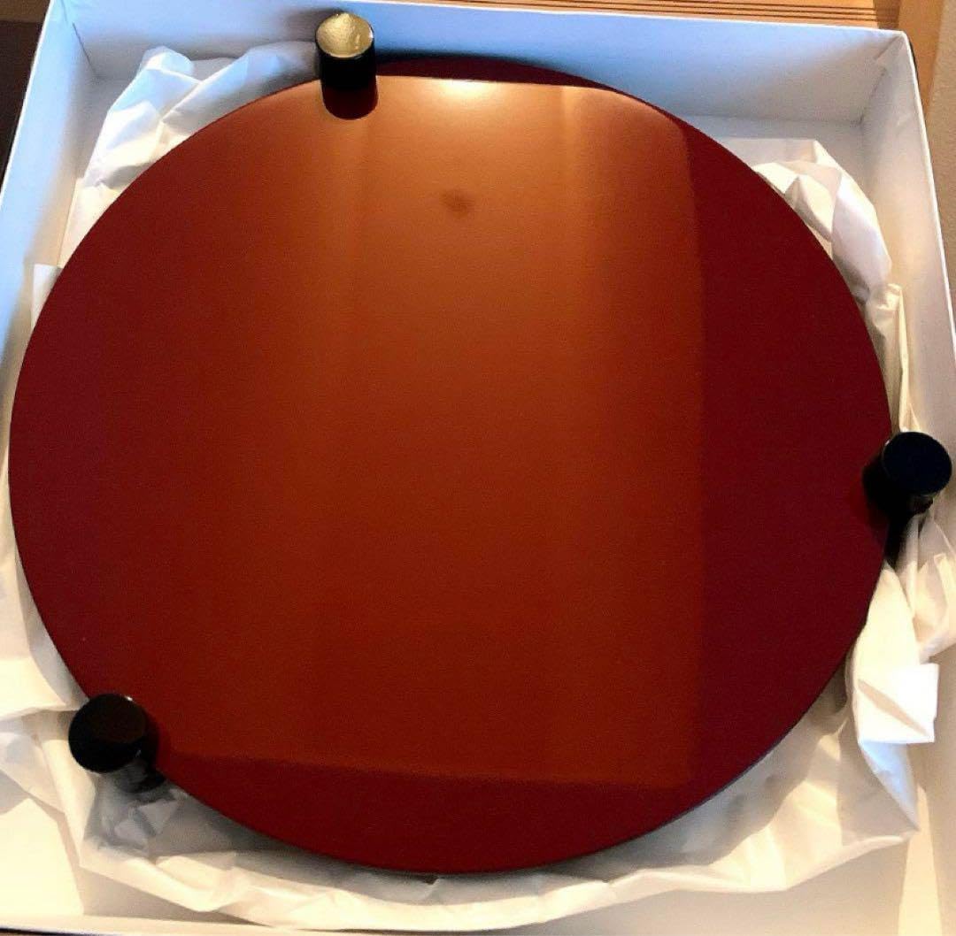 赤色円形漆器 膳 箱付き 赤色円形漆器 膳 箱付き 和食器 高級