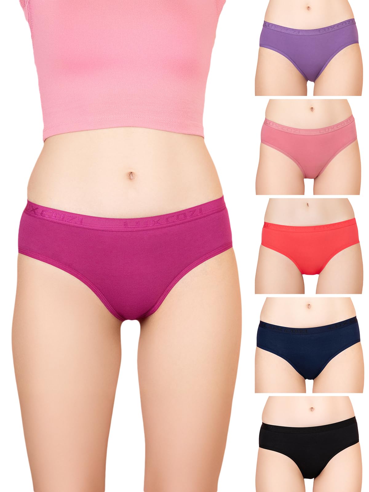 Women's Cotton Hipster Panties (Pack of 6)