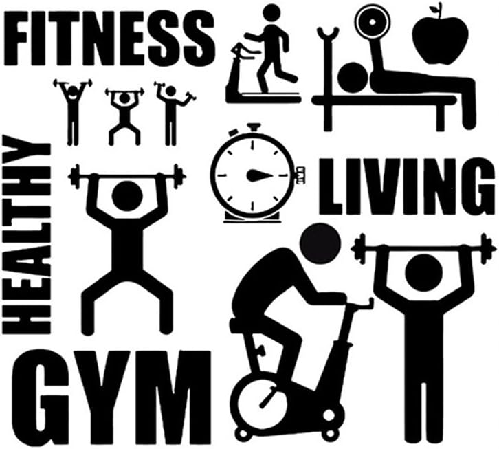 1 PCs Exercise Stickers Gym Wall Decal Sticker Sport Motivation Fitness Gym Wall Mural Art Decal Home Decoration Black Home Poster Decal Wall Sticker Wall Sticker