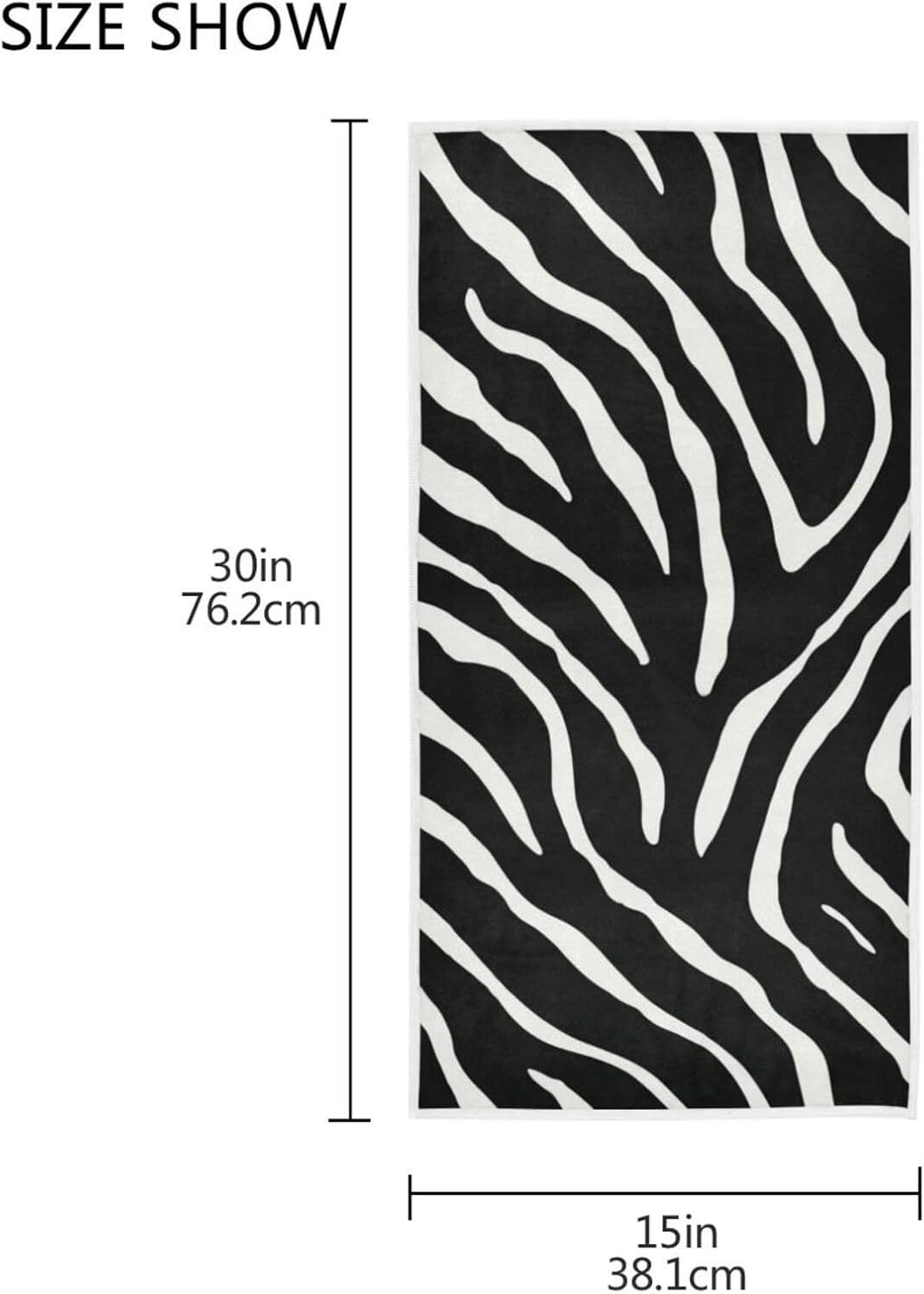 Vdsrup Zebra Print Hand Towels Black White Striped Animal Face Towel Soft Thin Guest Towel Portable Kitchen Tea Towels Dish Washcloths Bath Decorations Housewarming Gifts 16 X 30 in - Image 3