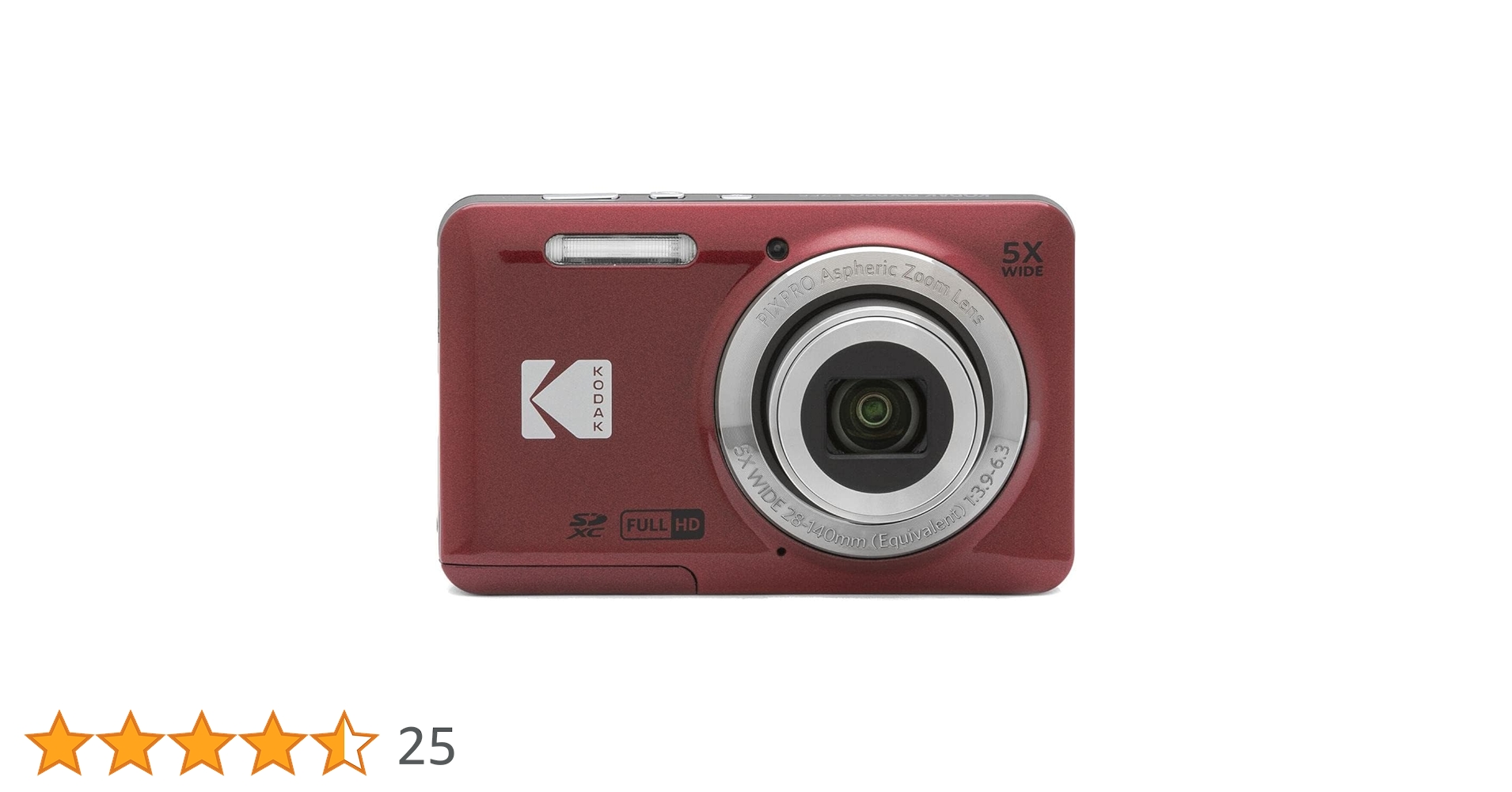 未使用 コンパクトデジカメ KODAK PIXPRO FZ45RED レッド Amazon | FZ45RD [コンパクトデジタルカメラ 乾電池式