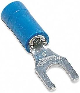 Stakon 14RB-8FL Fork Terminal, Locking, Vinyl Insulated, 0.97-Inch Length by 0.29-Inch Width, Blue, 100-Pack