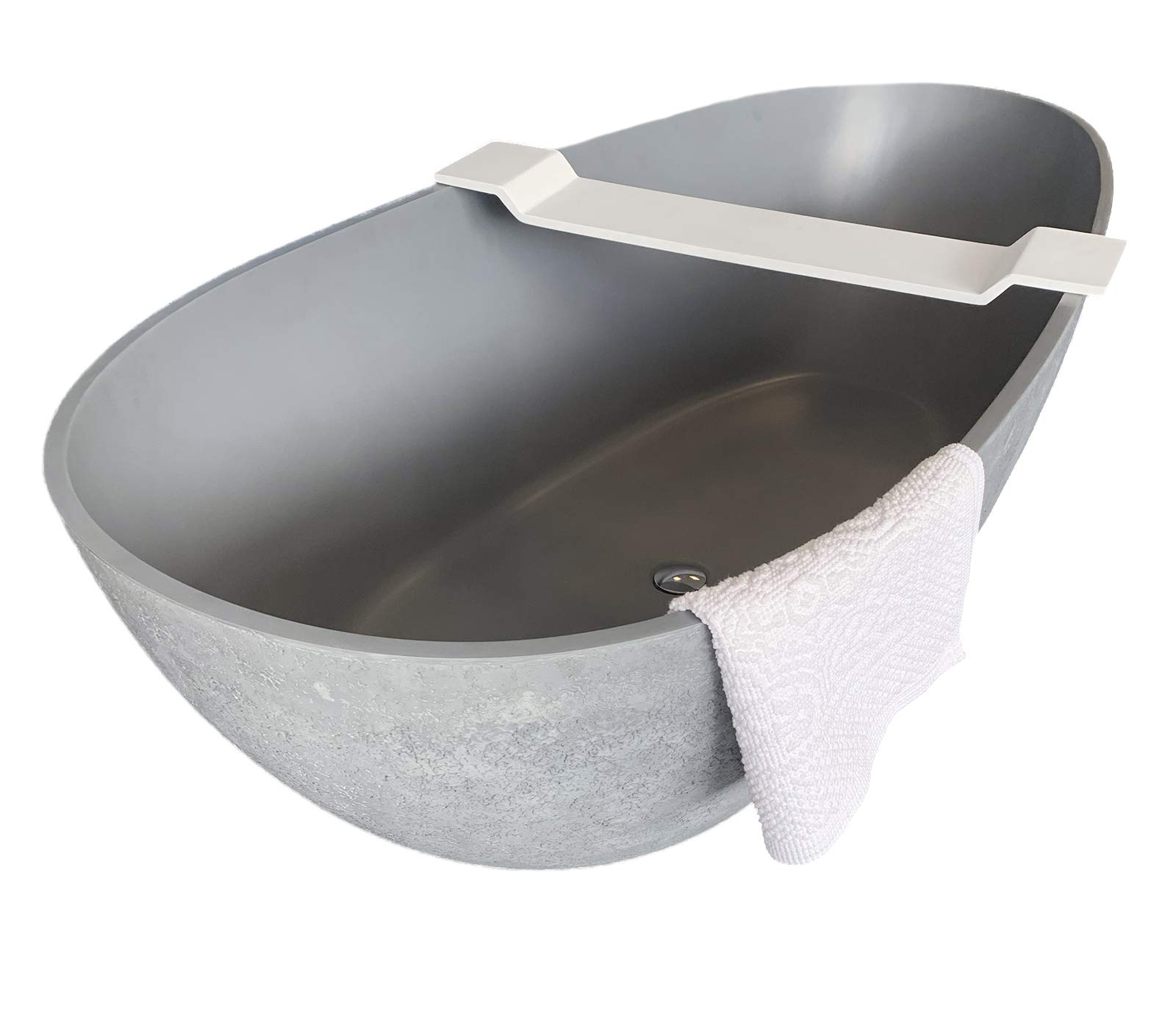 BERNSTEIN - Plateau de baignoire, Tablette Bain, Pont Baignoire en fonte minérale 85x16cm Blanc mat - PB4208