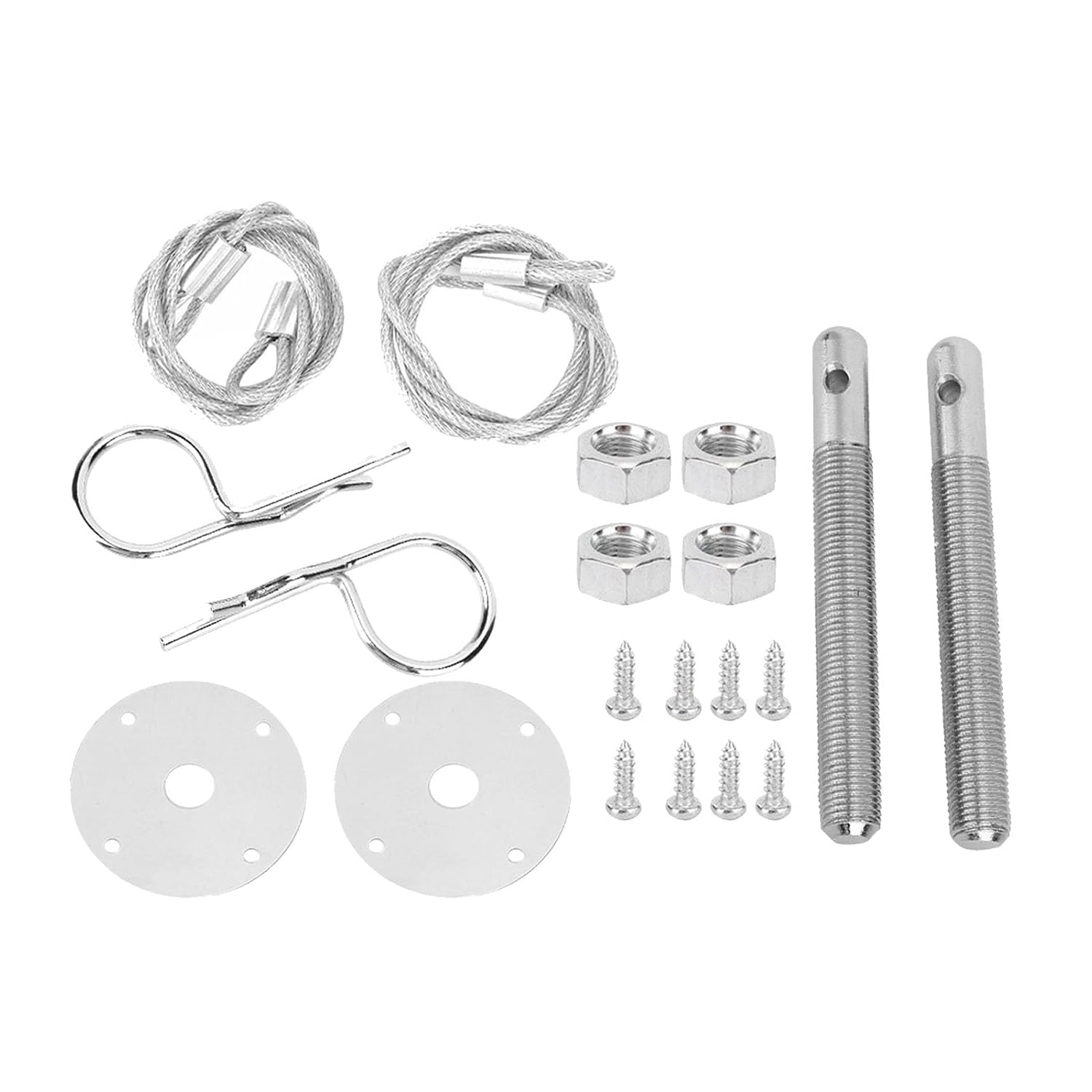 Watris Veiyi Hood Pins for Truck - 4in Threaded Engine Hood Pin Plate Lock, Car Modified Accessory (2)