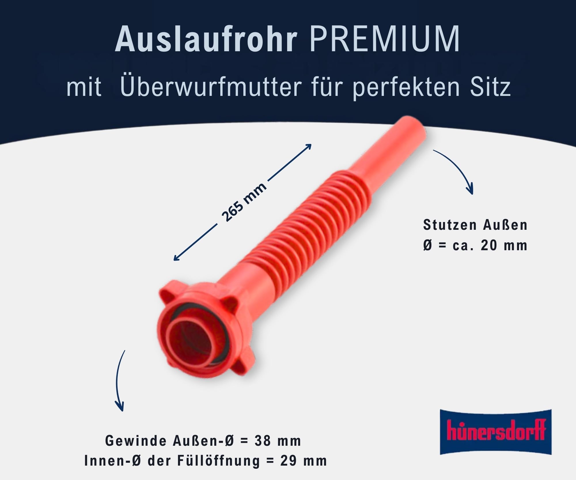 hünersdorff Rura odpływowa na benzynę premium, czerwona
