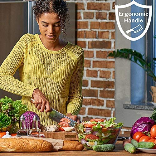 Vegetable Knife - Japanese Chef Knife - Usuba - Sharp Knife - Kitchen Knife - Stainless Steel High Carbon Pro Chef Knife - 7Inch Dicing Mincing Veg Knife - Best Gift in Stylish Gift Box