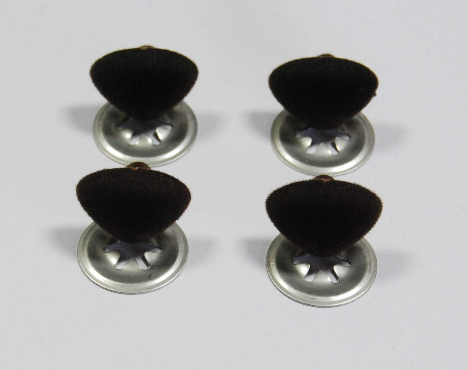 celloexpress FLOCK Brown Cat/Triangle Noses 24mm Metal Backs - Teddy Bear & Soft Toy Making Detailed Noses - Pack of 4