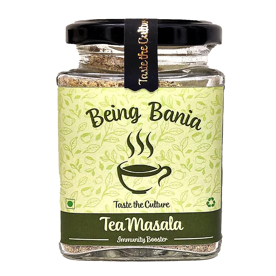 Being Bania Premium Tea Masala | Tea Powder , 100 Gms | Authentic Indian Chai Masala | 100% Natural Ingredients | No Added Sugar | No Added Preservatives | Immunity Booster | Helps in Cold & Cough | Chai Powder with 7 Spices