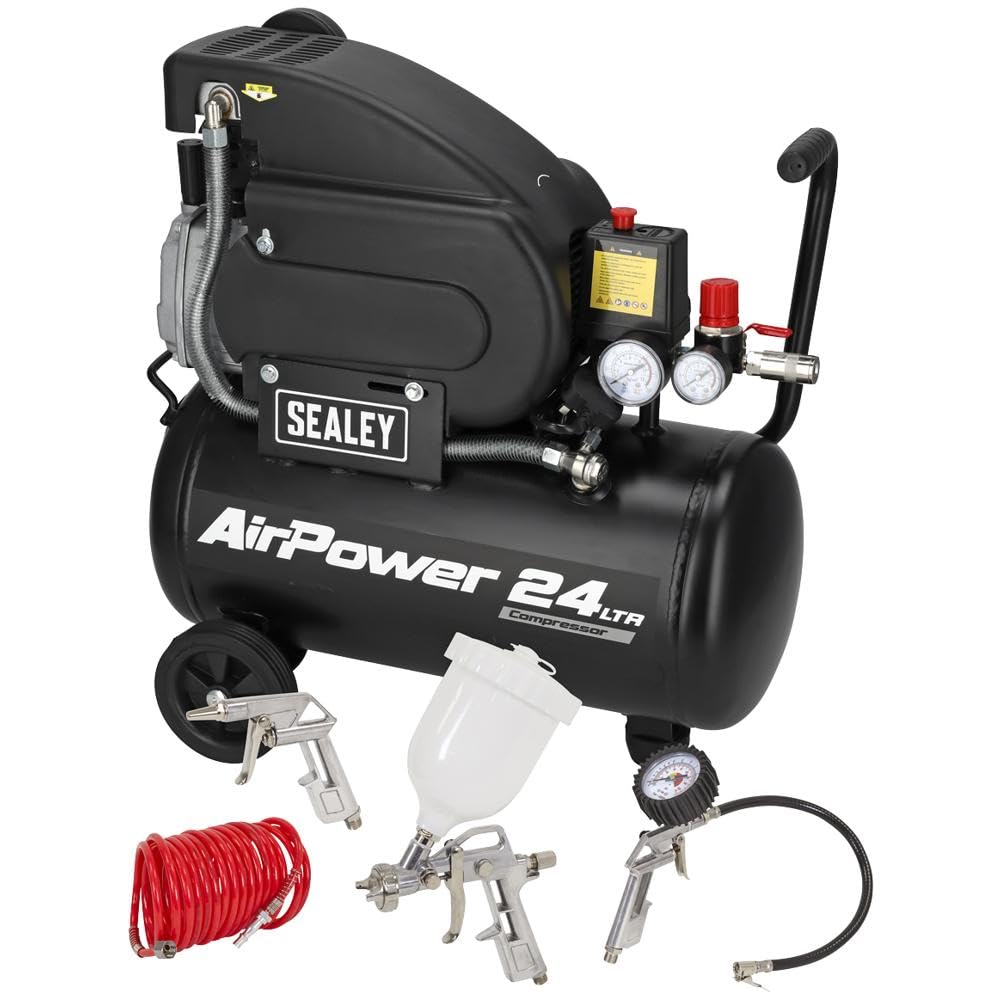 Sealey SAC2420APK Compressor 24L Direct Drive 2hp with Air Accessory Kit