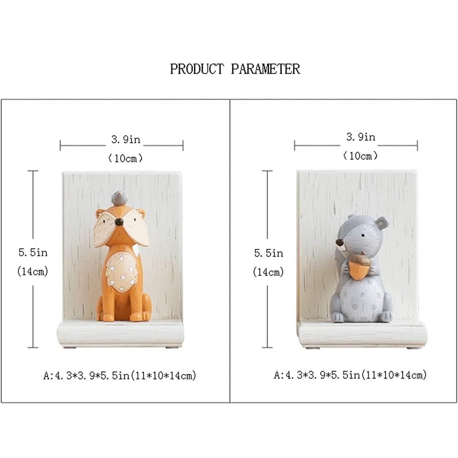 Buchstütze Buchstützen aus Holz, Tierfiguren, Buchstopper, lustig, hält Bücher, Kinderbuchstütze, Bibliothek, Büro, dekorative Schreibtisch Dekorative(Squirrel)
