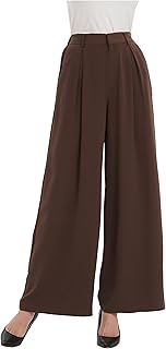 Women High Waist Casual Wide Leg Long Palazzo Pants Trousers Regular Size