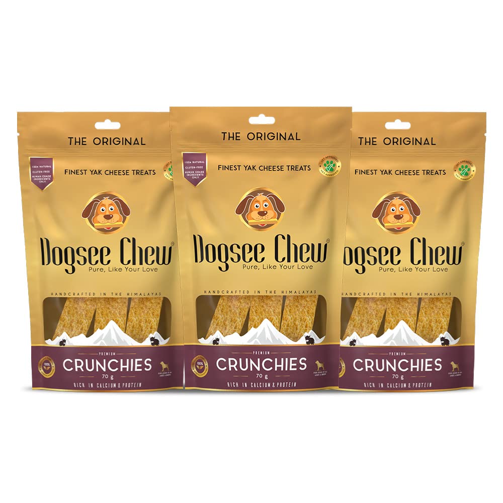 Dogsee Chew Crunchies - 70g(Pack of 3) | 100% Natural Himalayan Yak Chews | Helps Fight Plaque and Tartar | Maintains a Healthy Coat & Shiny Fur | Ideal for Dogs of All Ages & Breed (B09PKDV62Y) Amazon Price History, Amazon Price Tracker
