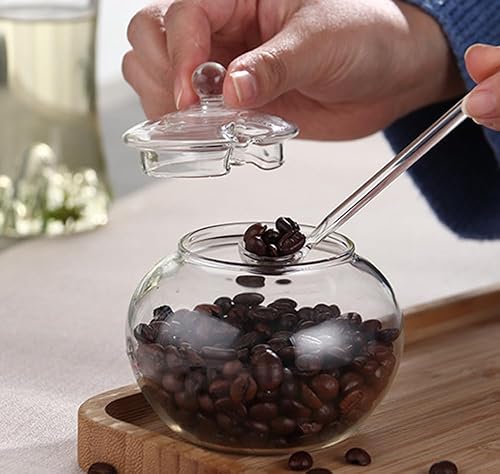 Miniatura 10 de 123Arts Azucarero de vidrio transparente con tapa y cuchara para servir azúcar, 8 onzas 1pcs,2 pzas,https:/ www.Yaxa/dp/undefined