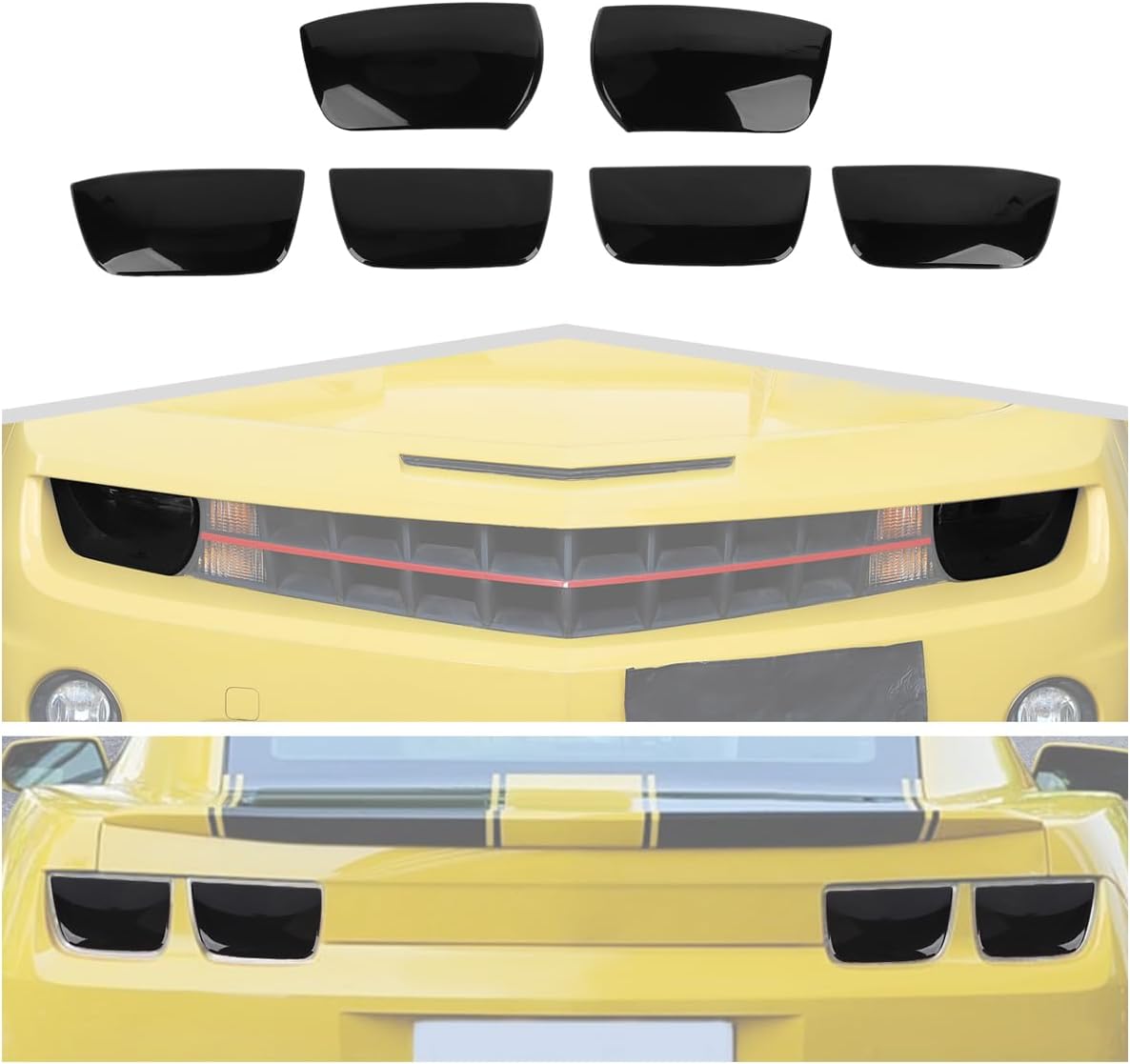 Front Head Light Taillight Cover Trim Kit fit for Chevy Camaro 2010-2023 Rear Lamp Front Head Lamp Dress Trim Exterior Accessories Kit