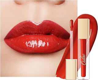 Oulac Plumping Liquid Lipstick Red - Lip Plumper Hydrating Lip Gloss Glossy | Moisturizing & Reduce Fine Lines, Lip Oil Refuse Chapped Lips, Non Sticky Lip Gloss for Girls Women, 4.5ml (S09)