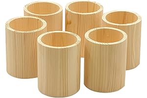 6-Pack Unfinished Wooden Beaded Pen Holder for DIY Beaded Crafts