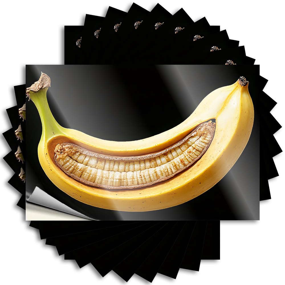 Tattoo Winter Waterproof Vinyl Sticker | A Banana Cut in Half to Reveal Its Internal Structure. Vintage Helmet for Western DIY Projects(8X12CM)