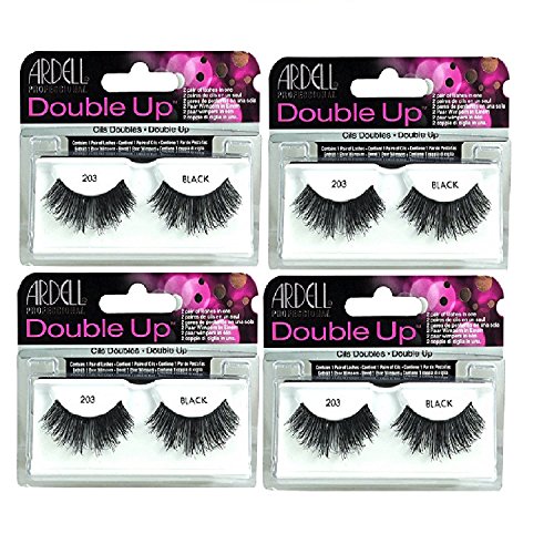 Ardell - Double Up #203 False Eyelashes, Black reusable (4-Pack)