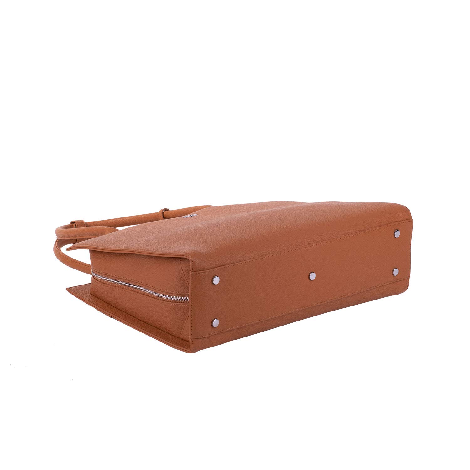 Socha Laptoptasche Damen/Businesstasche Frauen/Aktentasche mit Tragegurt - Elegant - Extra leichte Synthetik - Straight Line Cognac - 15.6 Zoll Braun