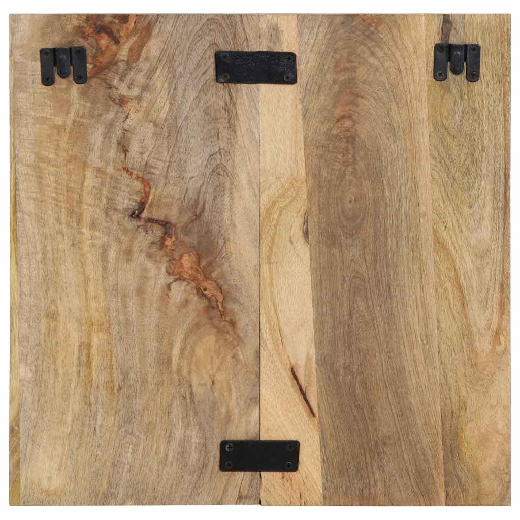 Table de Chevet Suspendue 50x27x50 cm Bois Massif manguier Brut Meuble Rangement Chambre lit Salon Design Mural Naturel