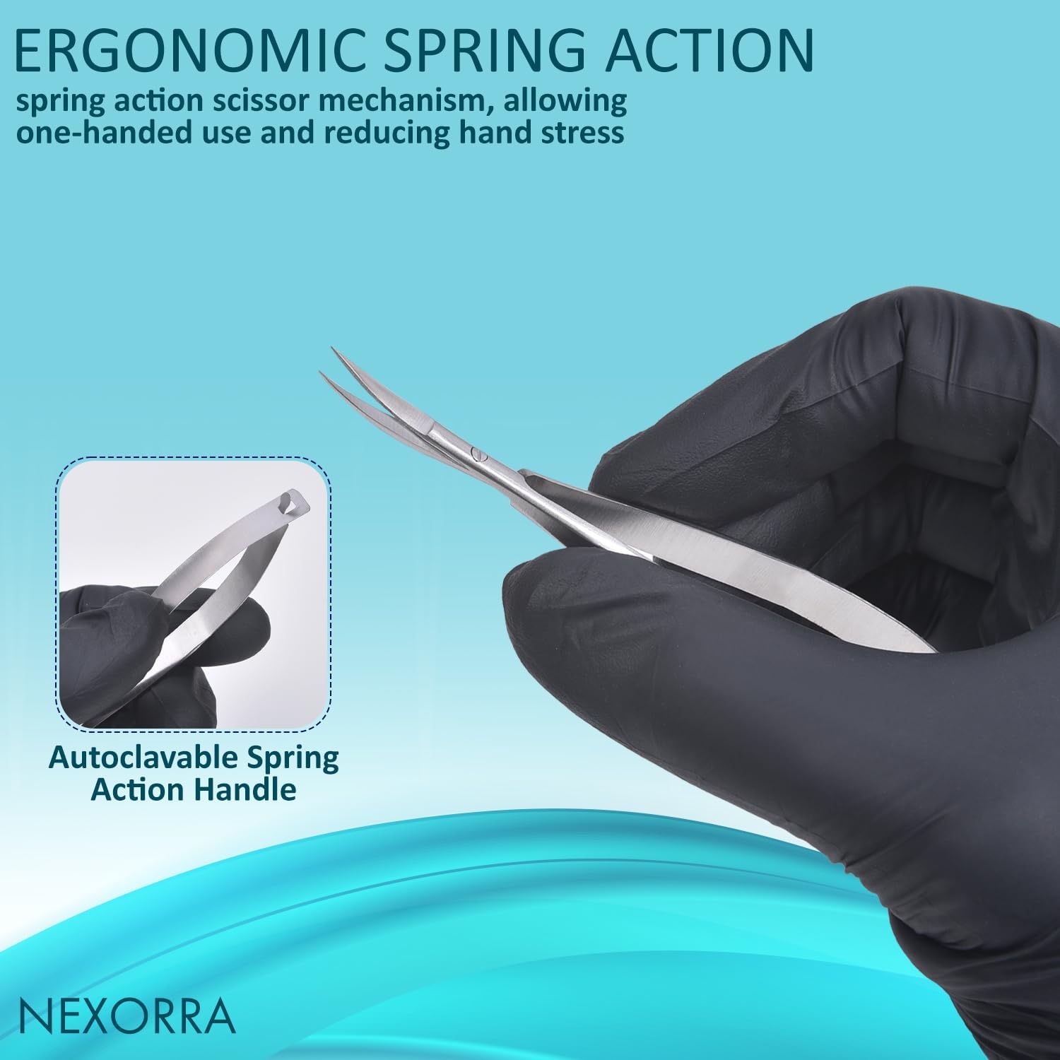 Micro Scissor 4.5 Curved Precision Stainless Steel Eyebrow Scissors, Facial Hair, Brow Beauty Squeeze Scissors, Grooming for Men & Women Small Sharp Trimming Beard, & Embroidery Scissors
