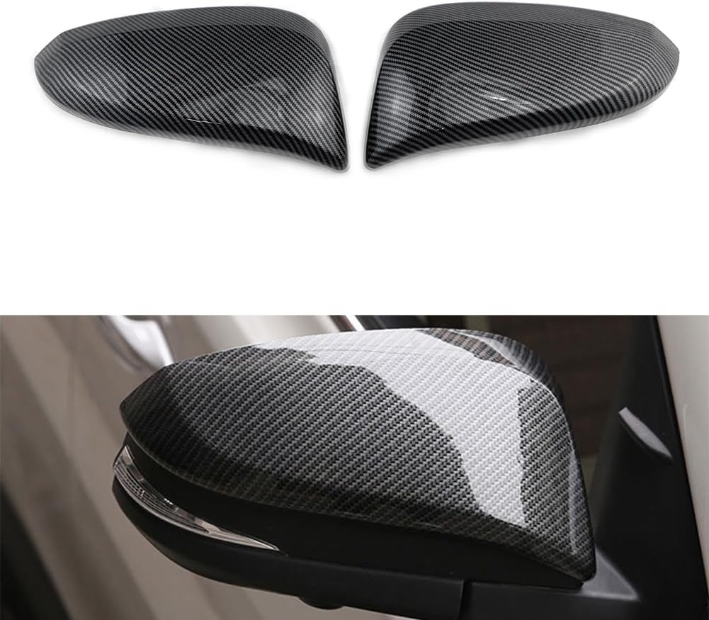 2Pcs Carbon Fiber ABS Car Rearview Side Mirror Cover Trim For Toyota Hilux Revo 2015 2016 2017 2018 2019 2020 2021 2022